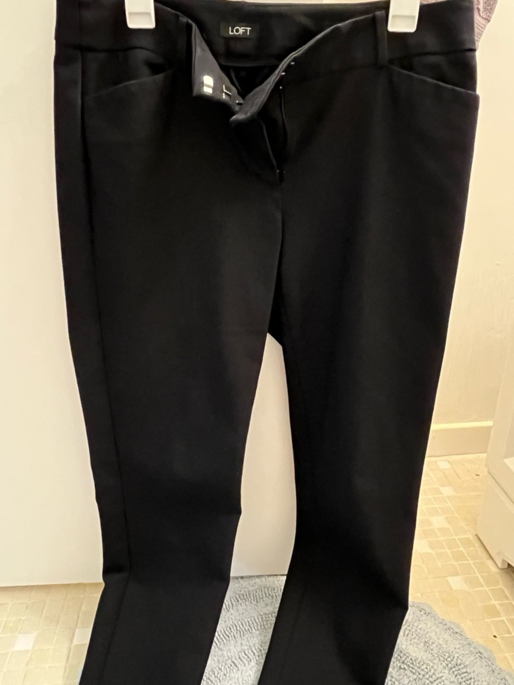 LOFT Black Skinny Ponte Pants with Streamlined Waist